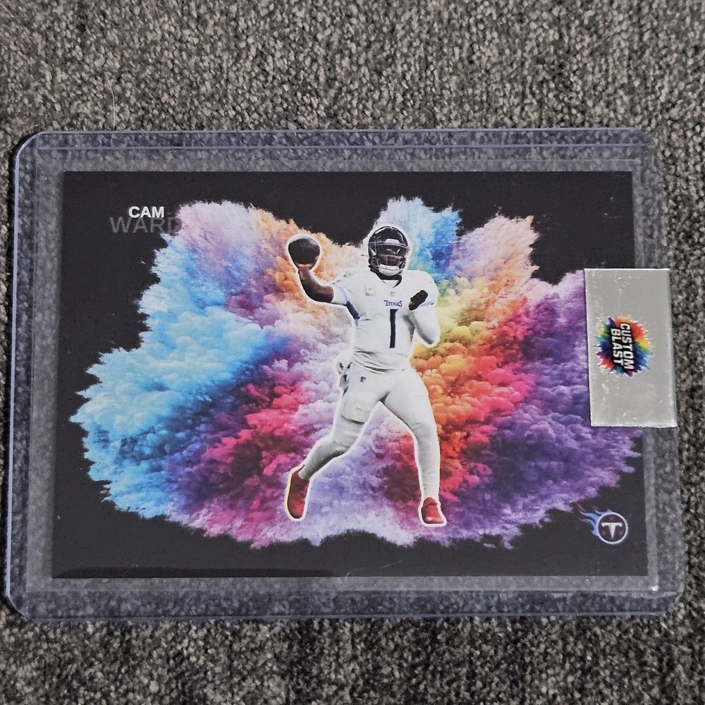 Cam Ward CUSTOM Color Blast Football‎ Card Tennessee Titans